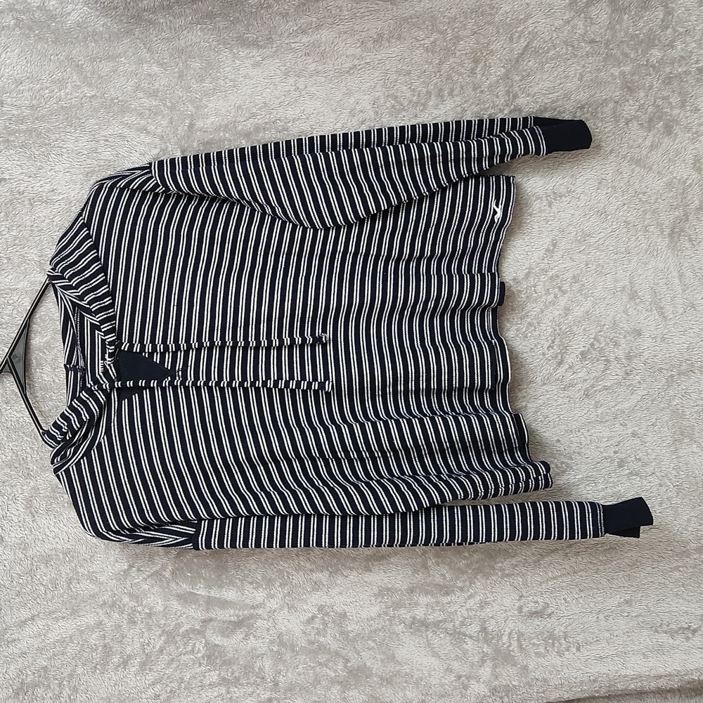 Hollister Long Sleeve Striped Crop